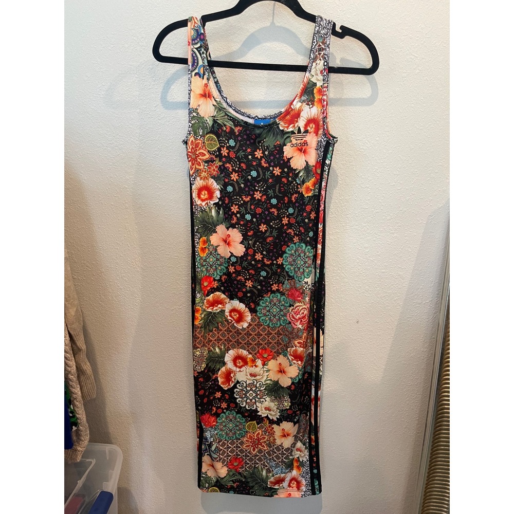 Adidas Originals Floral Mandala Patchwork Tank Dress Womens Small Multi-Color